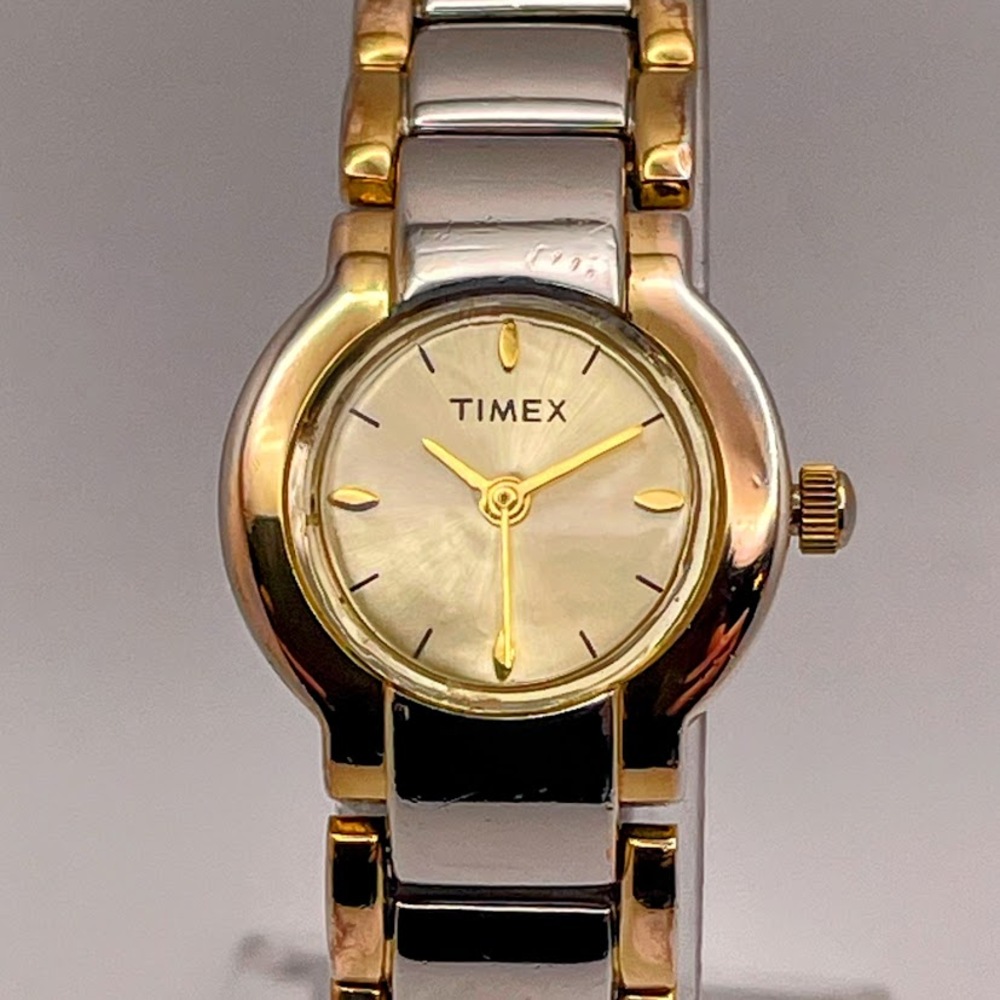 Timex Women's Two-Tone Quartz Watch - Gold Dial, Link Bracelet